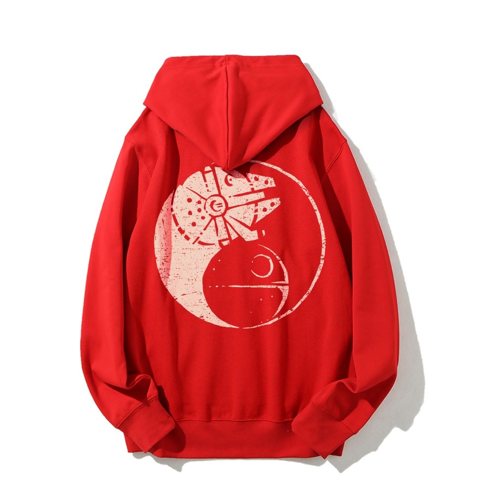 Balancing The Power Geek Printed Back Unisex Cotton Hoodie