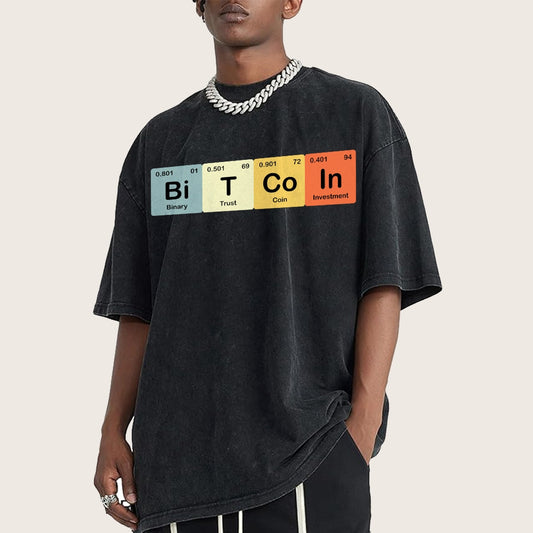 Bitcoin Periodic Table Cryptocurrency BTC Funny Vintage Vintage Distressed T-shirt