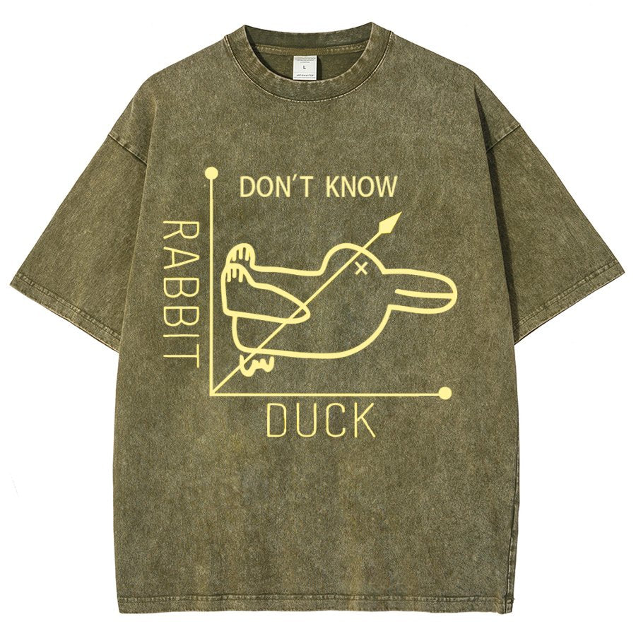 Rabbit or Duck - Don't know - Math Graph Vintage Distressed T-shirt