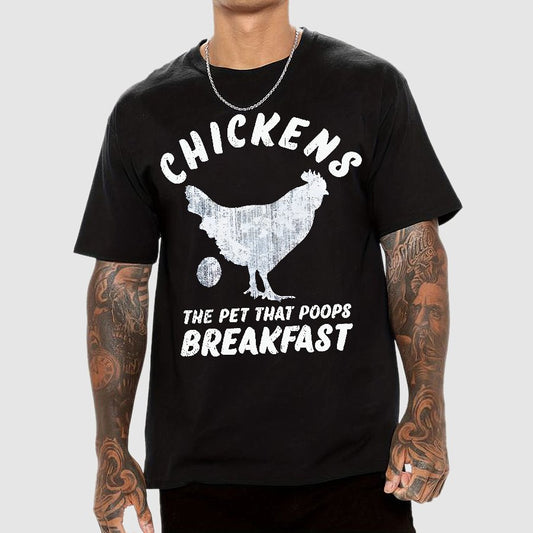 Chickens Poop Breakfast Geek T-Shirt