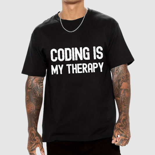Coding Is My Therapy Geeky T-Shirt