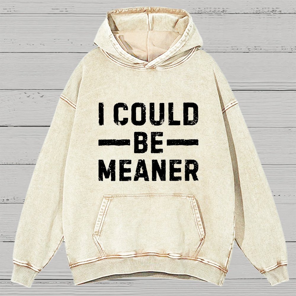 I Could Be Meaner Vintage Distressed Hoodie