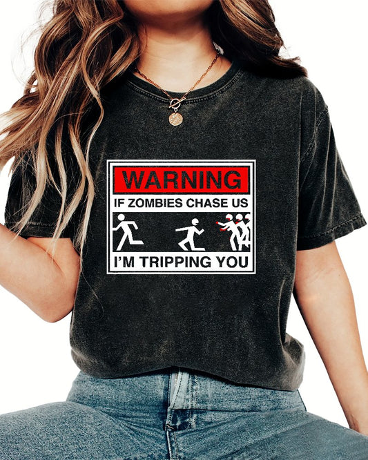 If Zombies Chase Us Vintage Distressed T-shirt
