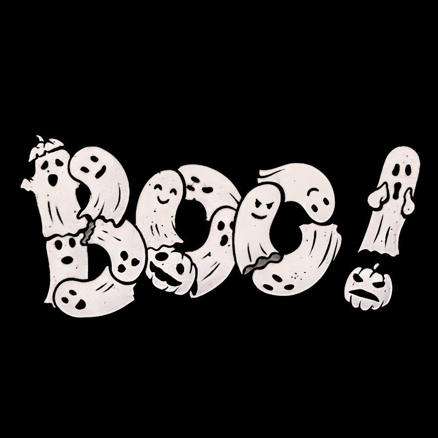 Boo - Funny Cute Ghost Typography Geek Cotton Hoodie