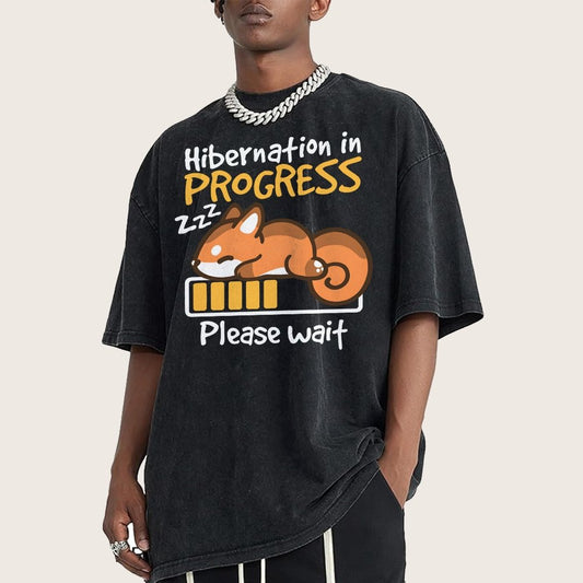 Hibernation In Progress Vintage Distressed T-shirt