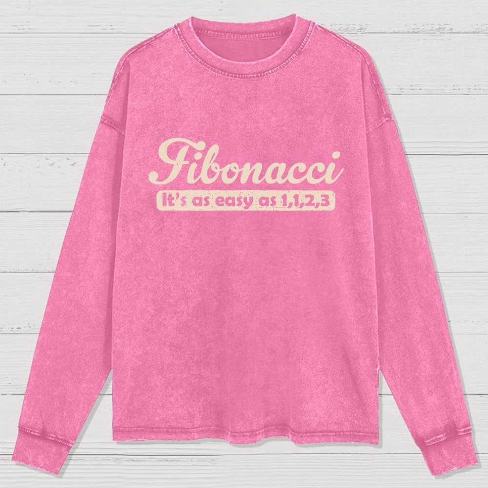 Fibonacci Funny Math Washed Long Sleeve Tee