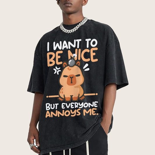 Capy Wants To Be Nice Vintage Distressed T-shirt