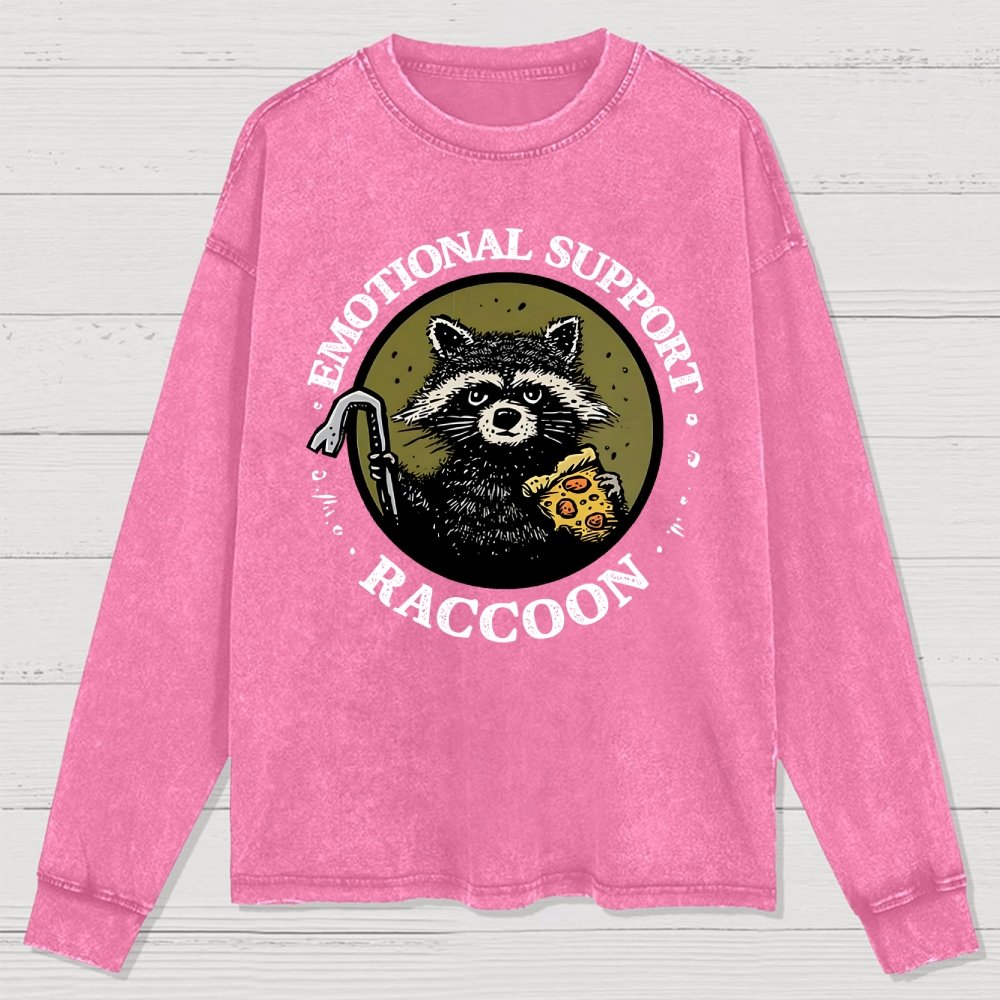 Emotional Support Raccoon Washed Long Sleeve Tee