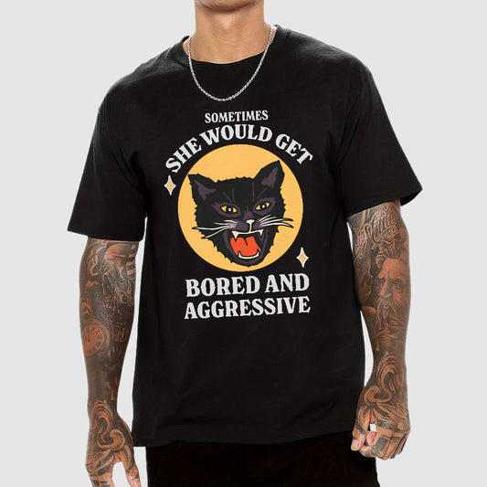 Angry Cat Funny Geek T-Shirt