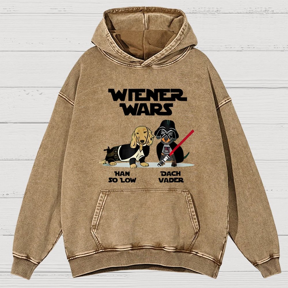 Wiener Wars Funny Dachshund Vintage Distressed Hoodie