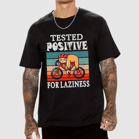 Tested Positive For Laziness Sloth On Bicycle By Sal71 Geeky T-Shirt