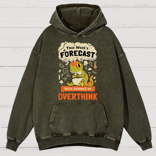100% Chance Of Overthinking Vintage Distressed Hoodie
