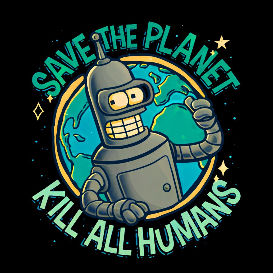 Save The Planet Kill All Humans Washed Long Sleeve Tee
