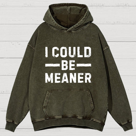 I Could Be Meaner Vintage Distressed Hoodie