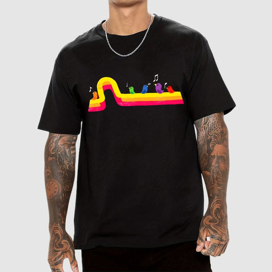 Retro Rainbow Tune Geek T-Shirt