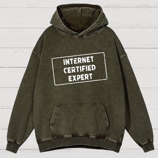 Internet Certified Expert Vintage Distressed Hoodie