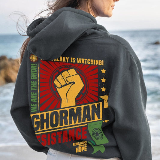 Galactic Resistance Printed Back Cotton Hoodie
