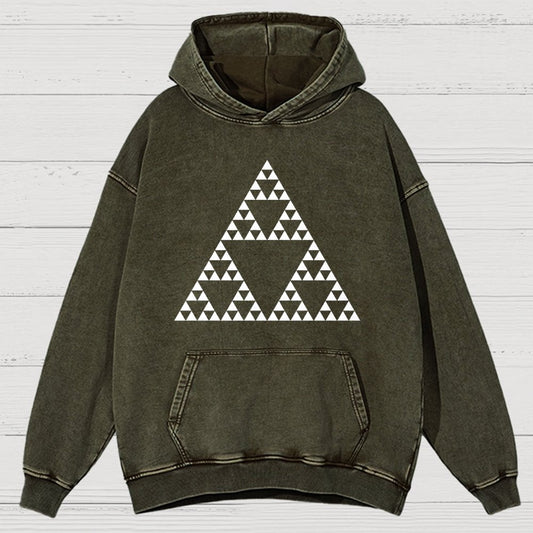 Sierpinski Triangle Fractal Vintage Distressed Hoodie