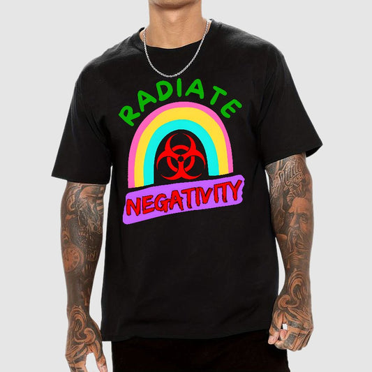 Radiate Negativity - Sarcastic Organic Rainbow Geek T-Shirt