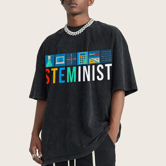 Steminist Science Technology Engineering Math STEM Vintage Distressed T-shirt