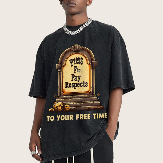 Press F to Pay Respects Vintage Distressed T-shirt