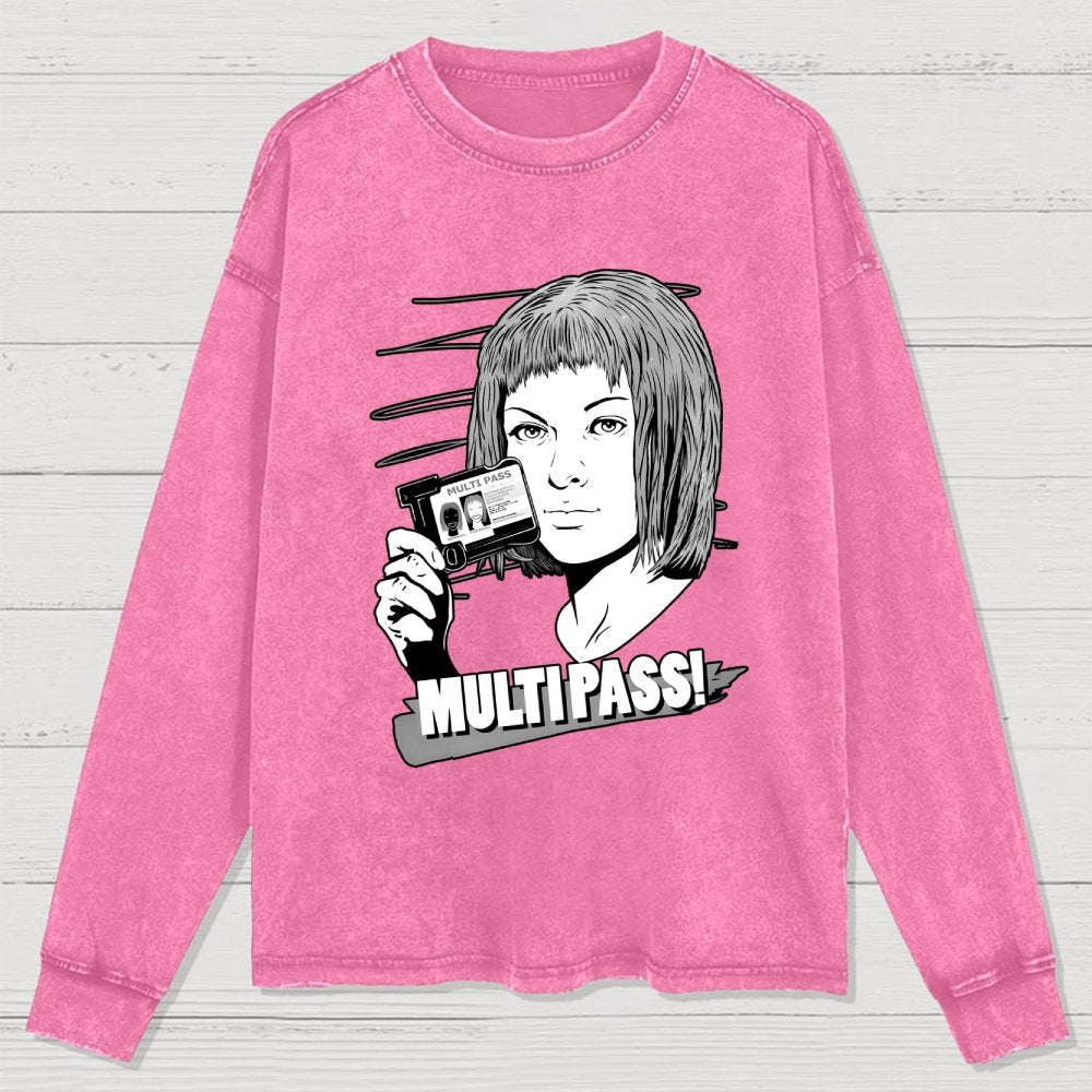MULTIPASS! Washed Long Sleeve Tee