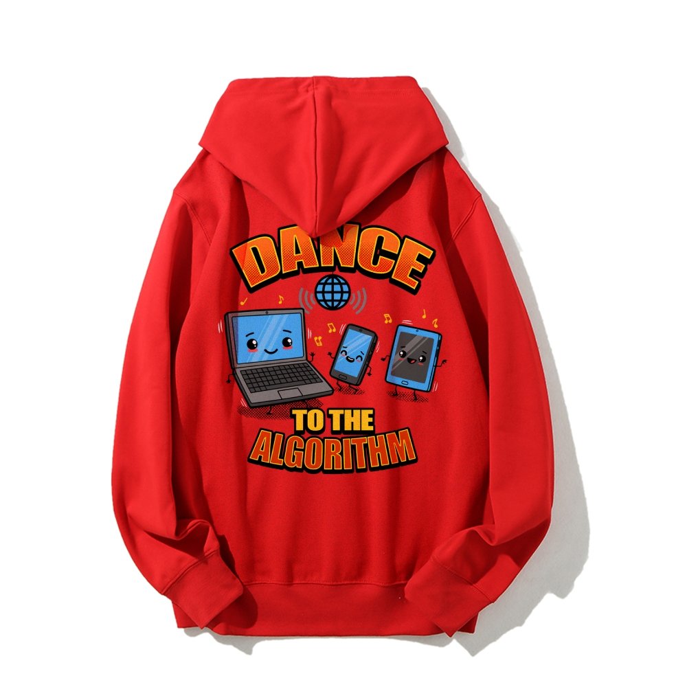 Dance To The Algorithm Funny Printed Back Unisex Cotton Hoodie