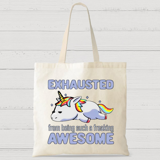 Exhausted From Being Awesome Lazy Casual Classic Canvas Bag