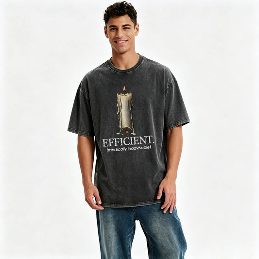 Efficient Burning From Both Ends Funny Dark Humor Candle T-Shirt