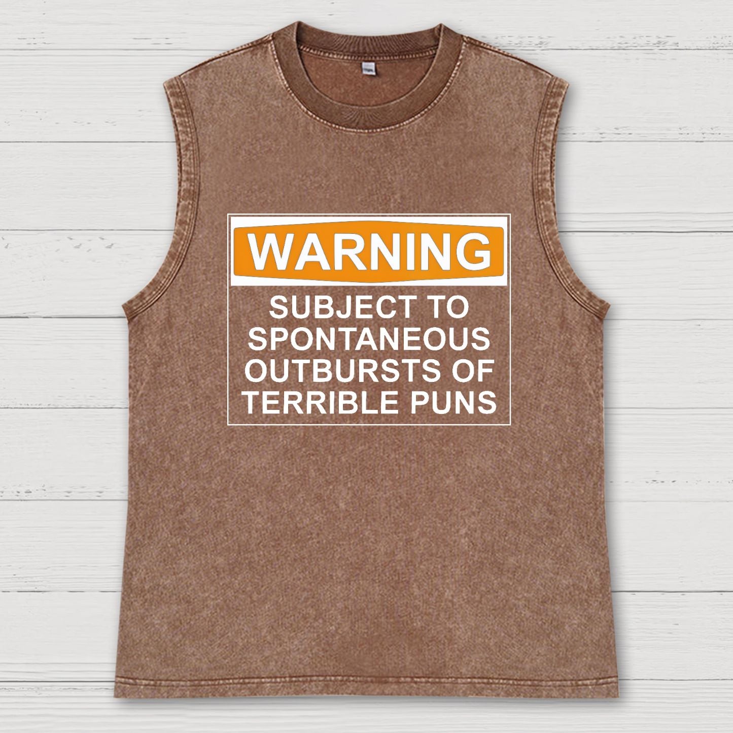 Warning - Terrible Puns! Vintage Distressed Washed Tank