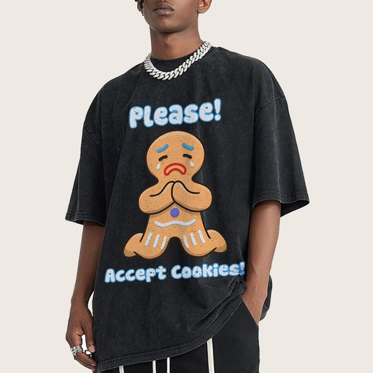 Please! Accept Cookies! Vintage Distressed T-shirt