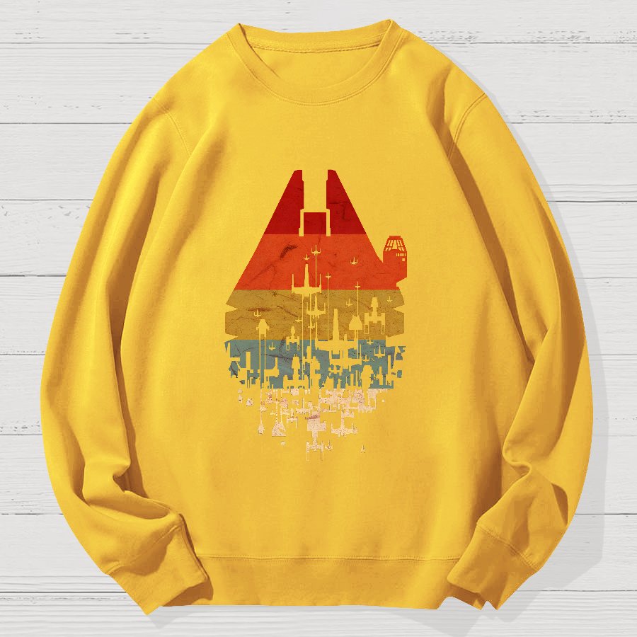 Retro Battleship Geek Cotton Sweatshirt