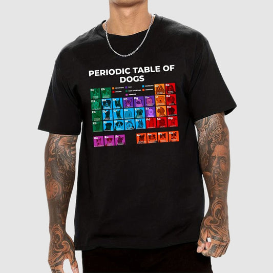 Periodic Table of Dogs Dog Lover Funny Science Geek T-Shirt