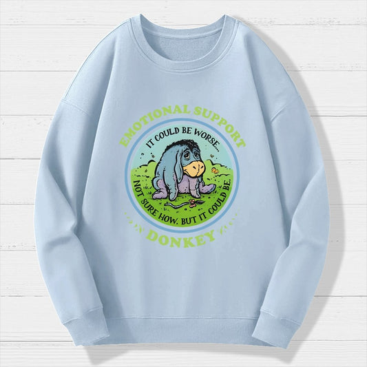 Emotional Support Donkey Geek Cotton Sweatshirt
