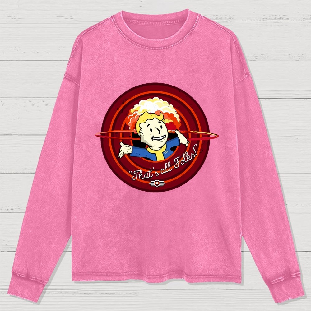 That's all folks Washed Long Sleeve Tee