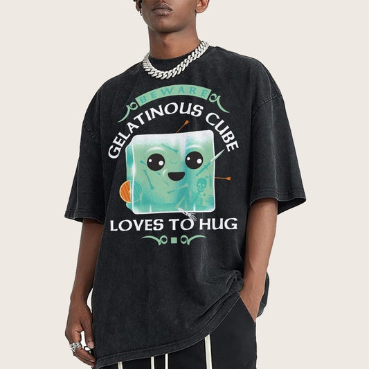 Gelatinous Cube Loves To Hug Vintage Distressed T-shirt