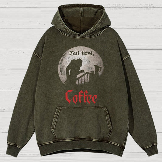 But First, Coffee Vintage Distressed Hoodie