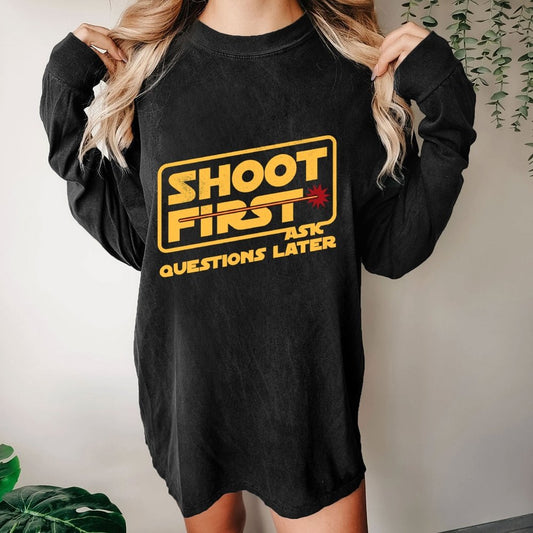 Shoot First Washed Long Sleeve Tee