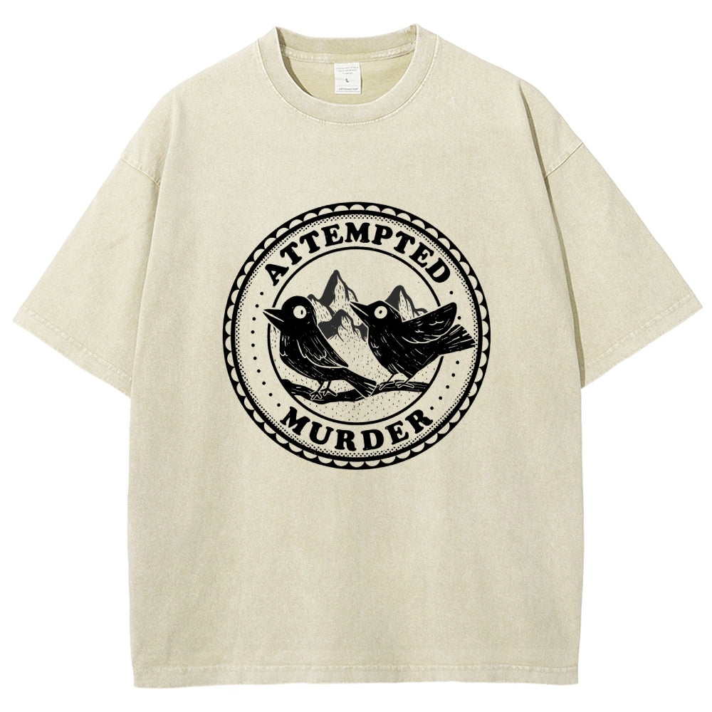 Attempted Murder Crows by Tobe Fonseca Vintage Distressed T-shirt