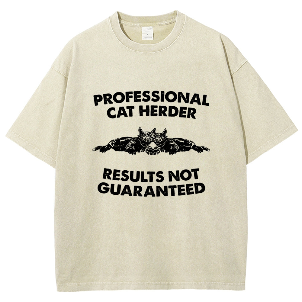 Professional Cat Herder Vintage Distressed T-shirt