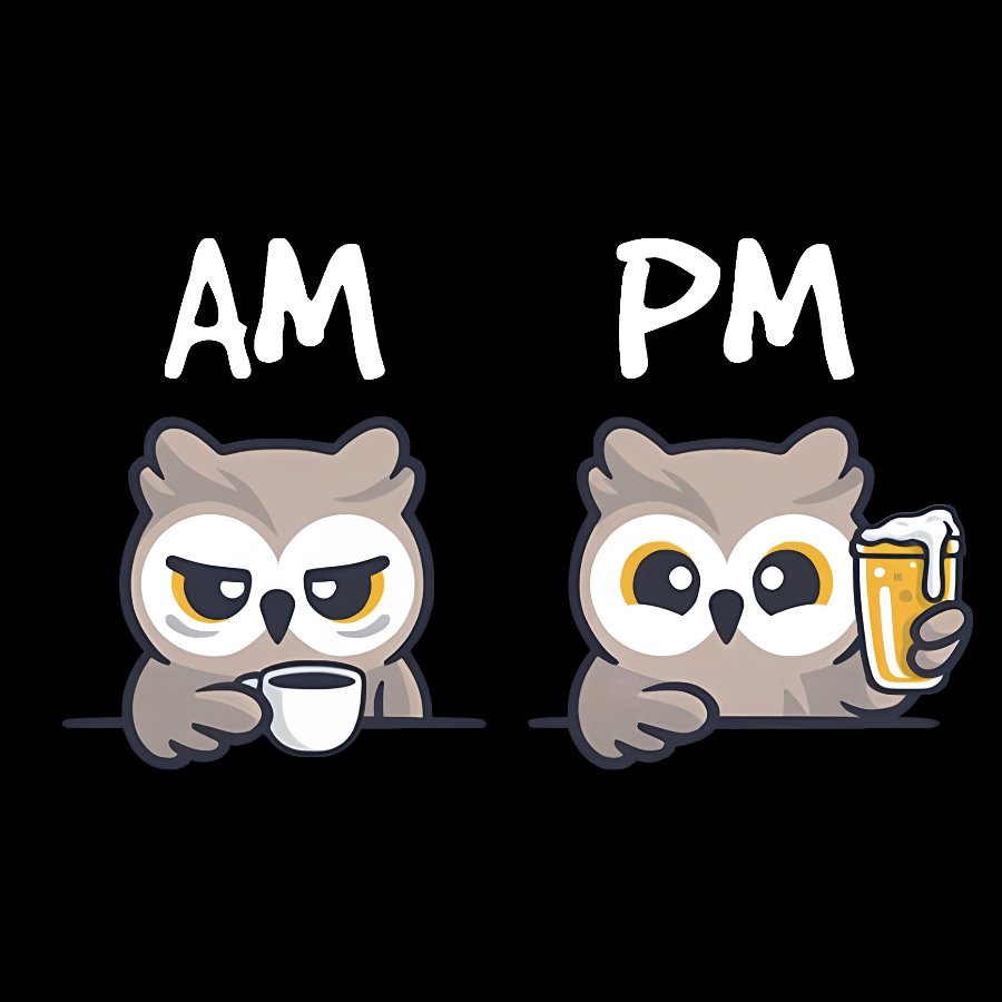 AM PM owl clock Geeky T-Shirt