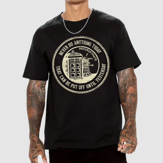 Time Travel Procrastination Geek T-Shirt