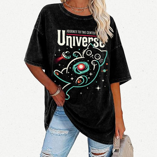 Journey to the Center of the Universe Vintage Distressed T-shirt