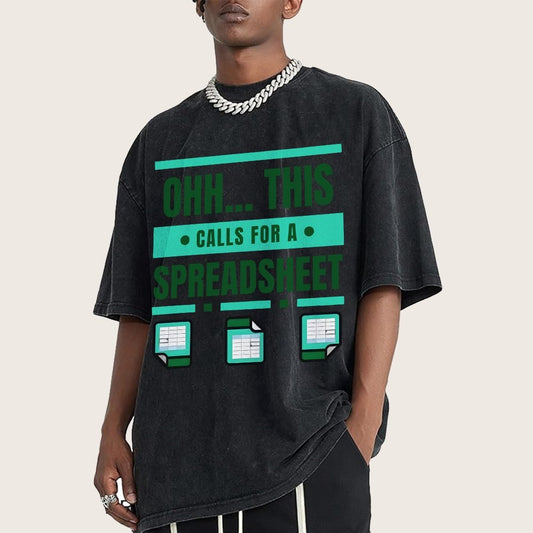 This Calls For A Spreadsheet Office Software Vintage Distressed T-shirt