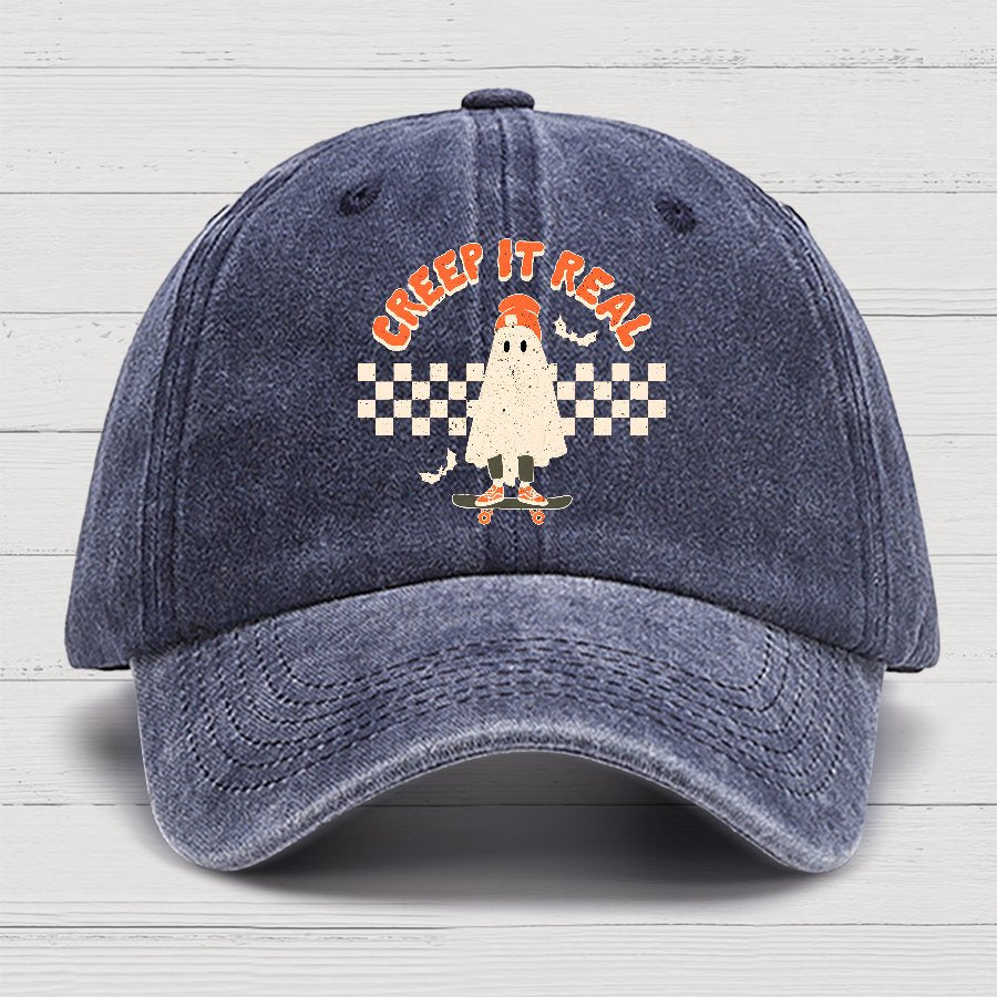 Creep it Real Vintage Ghost Halloween Cotton Hat