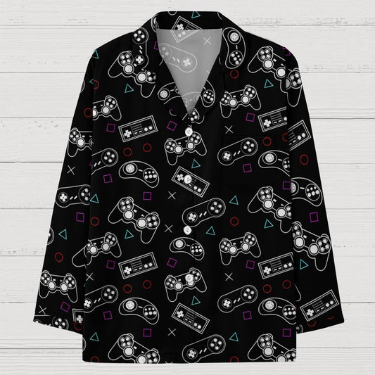 Retro Game Console Geek Long Sleeve Pajama Set