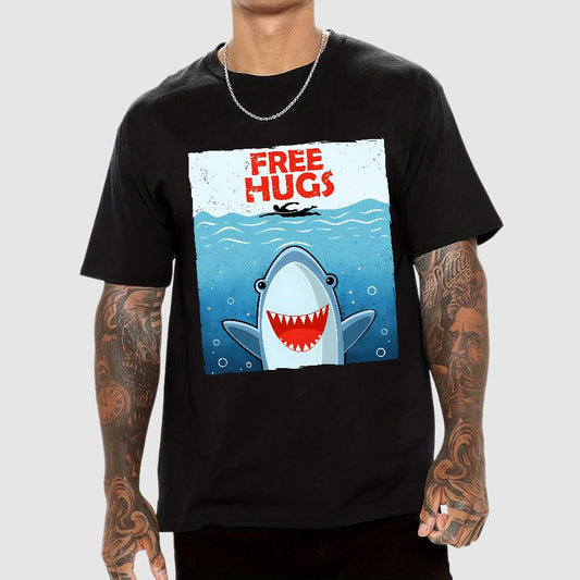 Free Shark Hugs Geek T-Shirt