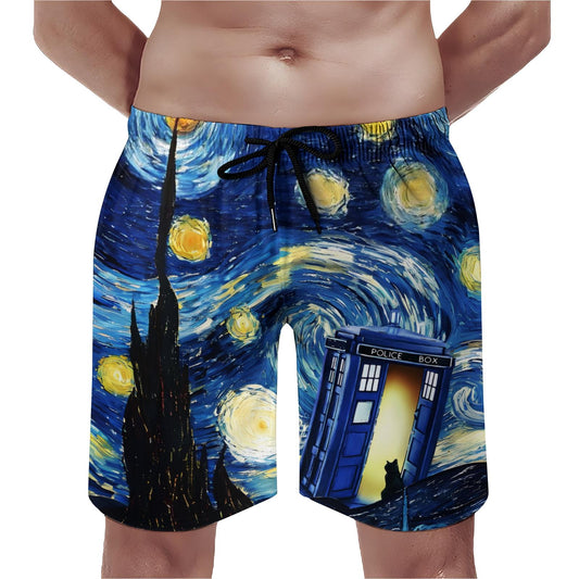 Starry Phone Booth Geek Shorts