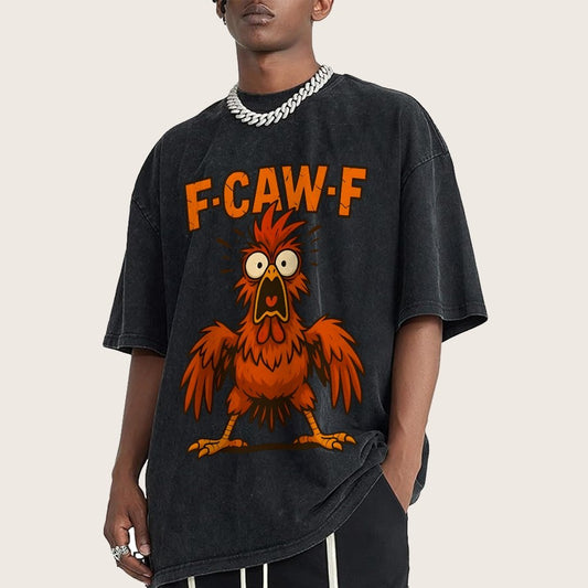 F-CAW-F Angry Chicken Vintage Distressed T-shirt