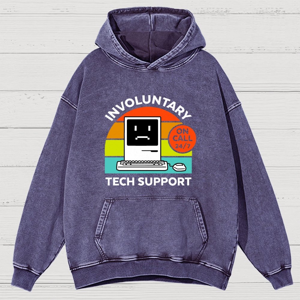 Overthinking Mode ON! Involuntary Tech Support Vintage Distressed Hoodie